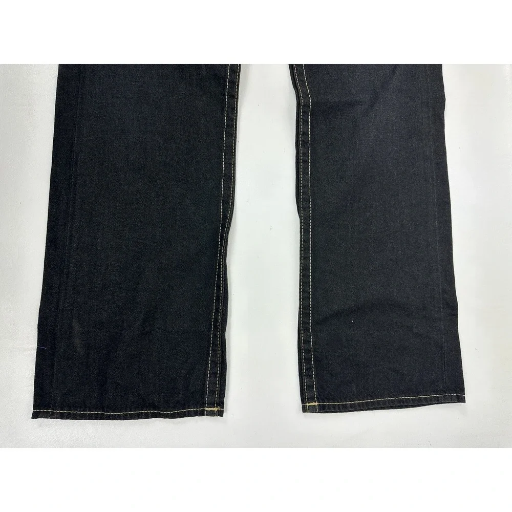 True Religion Men's Jeans Black‎ Redfield Park Straight Size 38x33 Flap Pocket